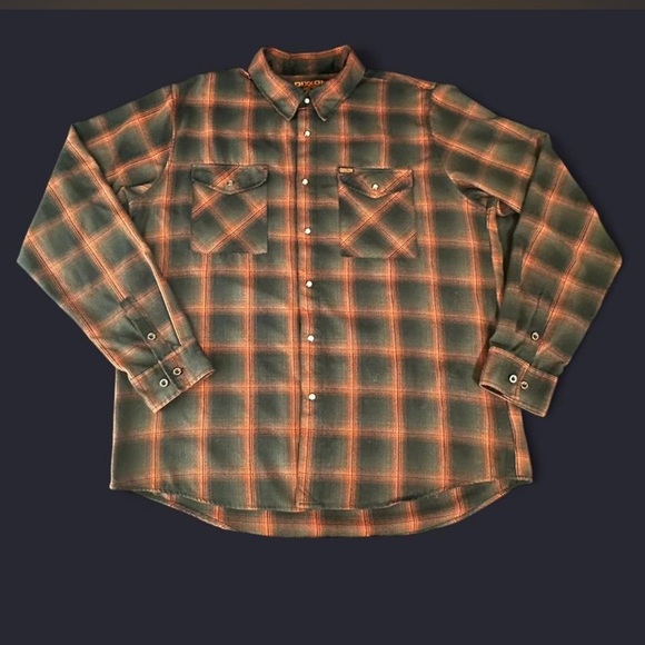 DIXXON Other - Dixxon The Evo Limited Edition Flannel Shirt 2XT Black/Orange Plaid